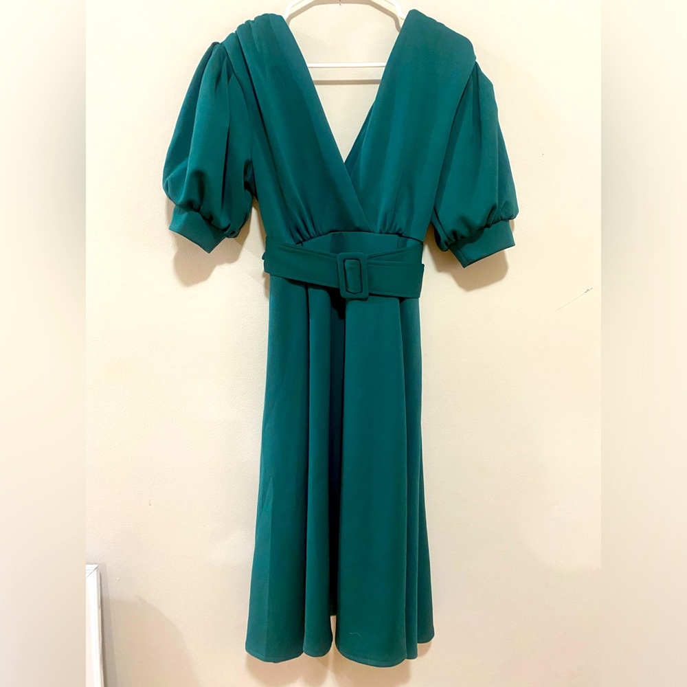ASOS Forest green midi skater dress